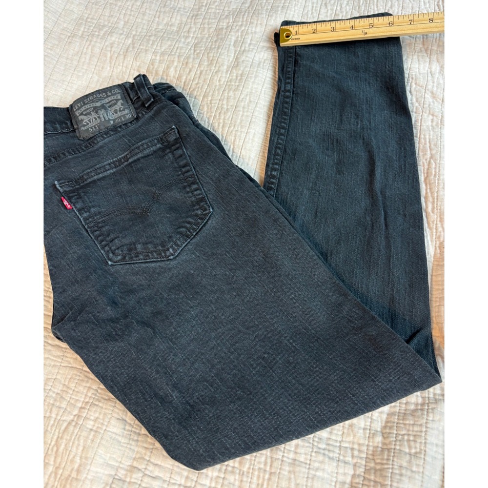 Levi's 511 Slim Fit Jeans Mens 30x30 Washed Black WaterLess Denim 04511-4406